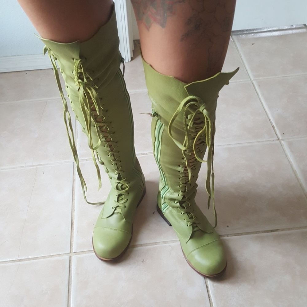*RARE* Over the knee genuine leather boots